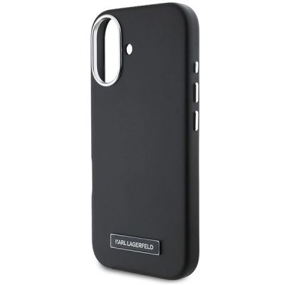6. Karl Lagerfeld FW Metal Plate MagSafe Hülle für iPhone 16 Plus – Schwarz