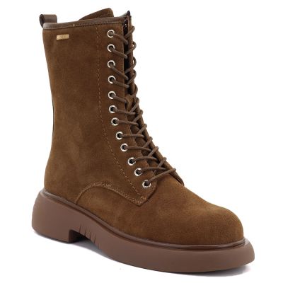 Damen-Ankle-Boots aus Leder, Wildleder, Kamel, Big Star UU274611