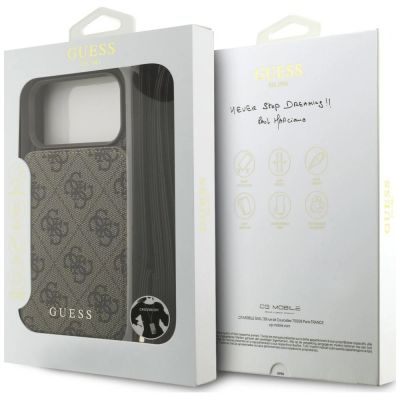 8. Guess 4G Cardslots & Magnetic Closure Crossbody Etui für iPhone 18 Pro Max / 17 Pro Max – braun