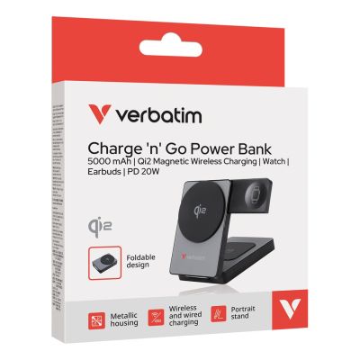7. Verbatim 32294 Powerbank Lithium-Polymer (LiPo) 5000 mAh Kabelloses Laden Grau