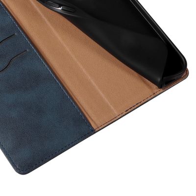 11. Magnetband Hülle Hülle für Samsung Galaxy S22+ (S22 Plus) Tasche Geldbörse + Mini Lanyard Anhänger Blau
