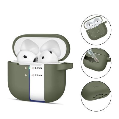 2. Tech-Protect Silikon-Hakenhülle für AirPods 4 – grün