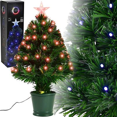 DEKORATIVE LICHTERFASER-TANNENBAUM MULTICOLOR 60 CM