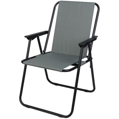 9. Campingstuhl mit Armlehnen 52x44x75cm, zusammenklappbar, grau