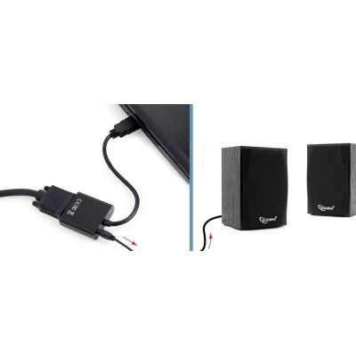 3. GEMBIRD A-HDMI-VGA-03 Adapter (HDMI M - D-Sub (VGA) F; 0,15 m; schwarz)