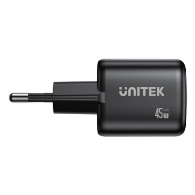 17. UNITEK 2x GAN 45W Ladegerät, 2x USB-C PD 3.0, QC, Schwarz