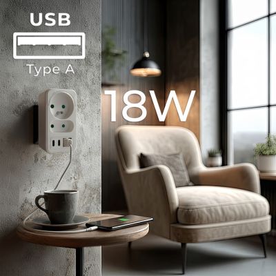 10. MACLEAN Steckdose 2-fach + 4x USB MCE249 F/W