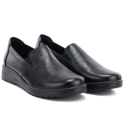 5. Schwarze Damen-Keilsandalen aus Leder zum Hineinschlüpfen, Potocki JE19505