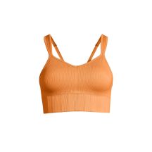 CASALL Nahtloser, gerippter, gepolsterter Sport-BH Juicy Orange