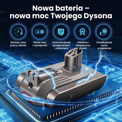 8. Akku für Dyson V11 Staubsauger (Klick-Typ) 25,2 V 4000 mAh