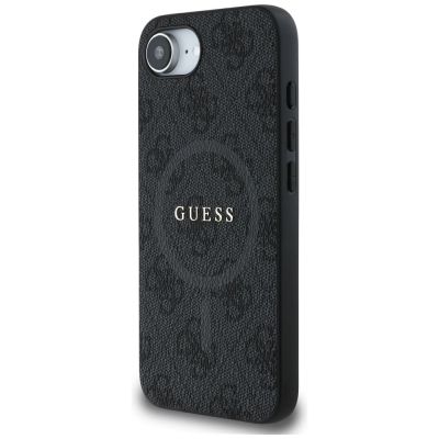 2. Guess PU Leder 4G Farbige Ringhülle mit MagSafe für iPhone 16e - Schwarz