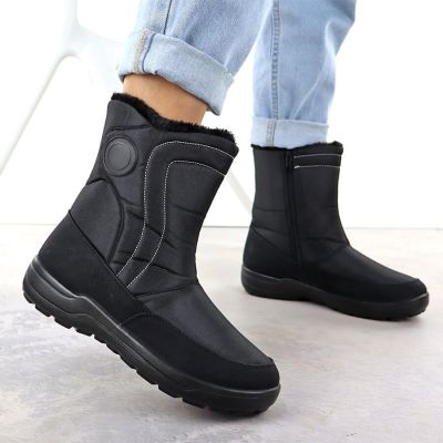 3. Damen-Schneestiefel, flach, gefüttert, schwarz, Potocki SU33310