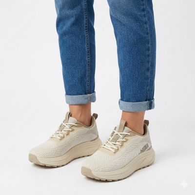 5. Beige Damen-Plateau-Sneaker Big Star TT274318