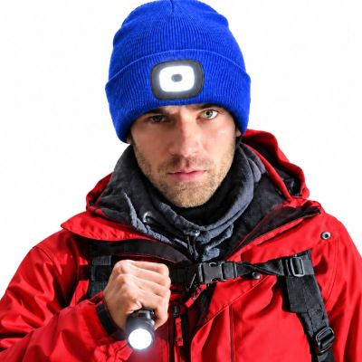 6. MÜTZE MIT 4-LED-STIRNLAMPE 120 LM 3 LEUCHTMODI FÜR TOURISMUS BLAU