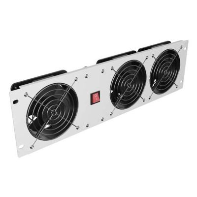 7. LANBERG Vertikal-Lüftungspanel 3 HE 19" für Rack-Schränke, drei Lüfter, 230 V, grau