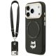 Karl Lagerfeld Big Strap Choupette Metal Logo MagSafe Hülle für iPhone 17 Pro Max – Schwarz