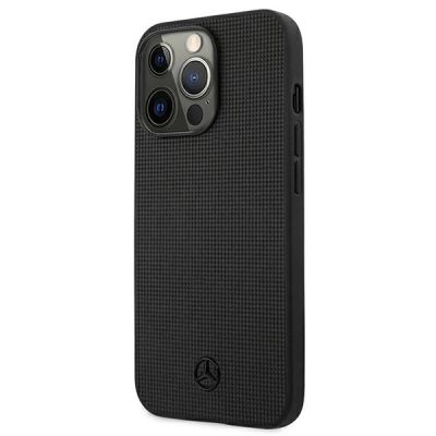 2. Mercedes Lederhülle mit Metall-Logo für iPhone 13 Pro / iPhone 13 – Schwarz