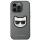 3. Karl Lagerfeld Saffiano Choupette Head Patch Hülle für iPhone 14 Pro Max - Silber