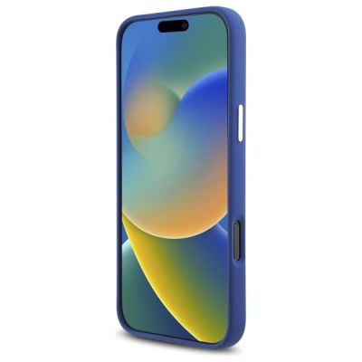 5. Mercedes Silikonhülle mit rotem Streifen und MagSafe-Funktion für iPhone 16 Pro Max – Marineblau