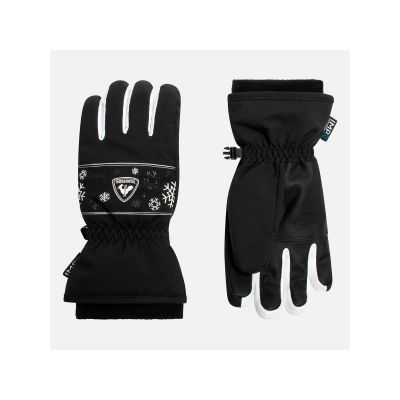 ROSSIGNOL Jr. Jane Impr G Schwarze Kinder-Skihandschuhe
