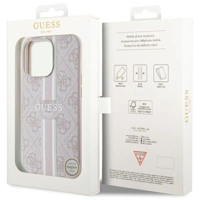 8. Guess GUHMP13LP4RPSP iPhone 13 Pro / 13 6,1" rosa/rosa Hartschale 4G bedruckte Streifen MagSafe