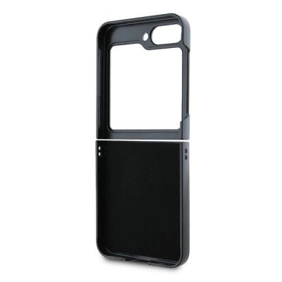 7. DKNY Leder-Metall-Stack-Logo-Hülle für Samsung Galaxy Z Flip 6 – Schwarz