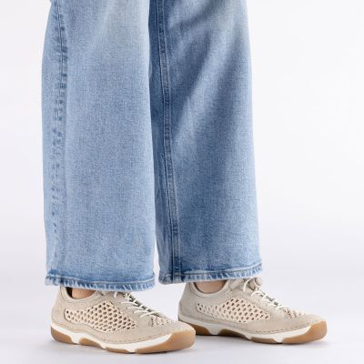 5. Bequeme Damenschuhe mit Lochmuster, beige, Rieker 55960-60
