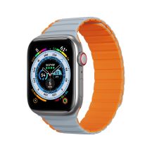 Magnetisches Apple Watch SE, 9, 8, 7, 6, 5, 4, 3, 2, 1 (41, 40, 38 mm) Dux Ducis Armband (LD-Version) – grau-orange