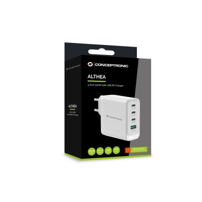 5. Conceptronic ALTHEA22W100 Universal-Ladegerät für Mobilgeräte, Weiß, AC-Schnellladefunktion, intern