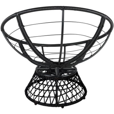 5. 360-Grad-Dreh-Gartenstuhl mit rotem Kissen