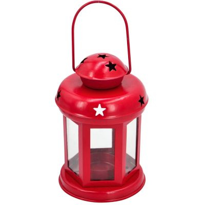 5. ROTER TEELICHTER-LATERNEN-KERZENHALTER