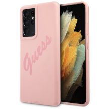 Guess GUHCS21LLSVSPI S21 Ultra G998 pink/pink Hardcase Script Vintage