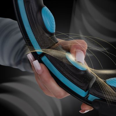 12. HHM17 HULA HOP SCHWARZ/TÜRKIS MIT MAGNETEN UND GEWICHT + HMS ZÄHLER