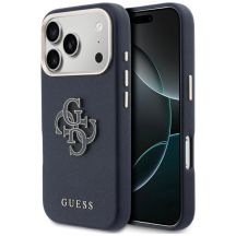 Guess FW Resin Logo Hülle für iPhone 17 Pro Max - Blau
