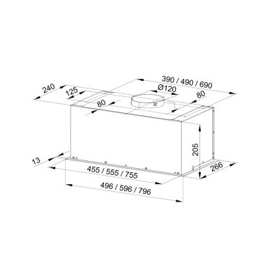 2. MAAN Fiugi L 60 Einbau-Dunstabzugshaube, satiniertes Finish (Edelstahl)