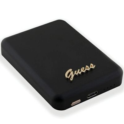 4. Guess MagSafe Metal Script Logo Induktions-Powerbank 15 W 5000 mAh – Schwarz