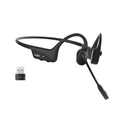 Shokz OpenComm2 USB-C Kabellose Knochenleitungskopfhörer + USB-A-Adapter Schwarz