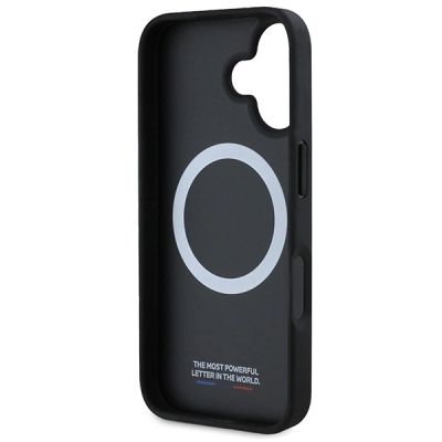 7. BMW M MagSafe-Hülle mit Perforation und Ziernähten für iPhone 16 – Schwarz