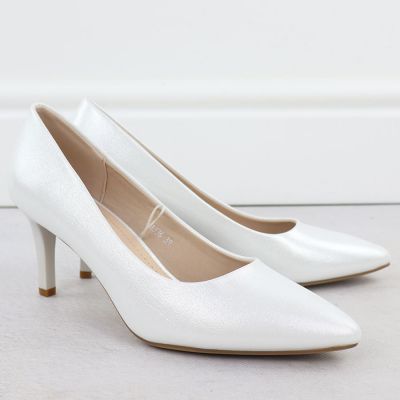 5. Damen-Pumps aus silbernem Satin von Sergio Leone, Modell 1336