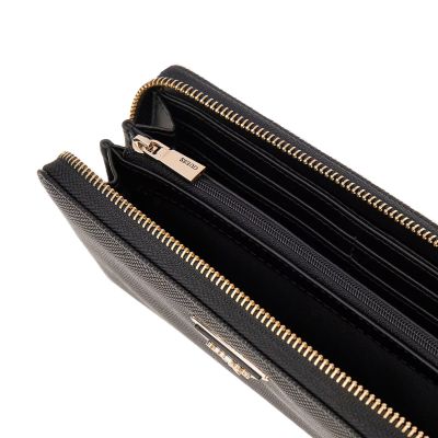 3. GUESS DAMEN-GELDBÖRSE SCHWARZ MIT DREIECKIGEM LOGO LAUREL II