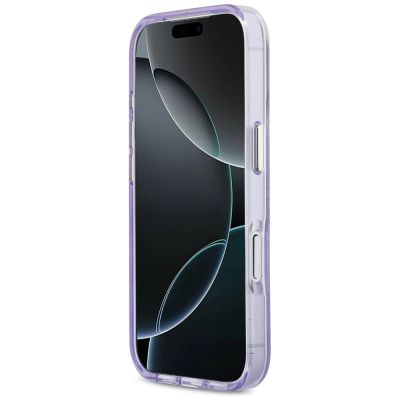 5. Guess IML Shell Script Metal MagSafe Hülle für iPhone 17 Pro Max – Lila