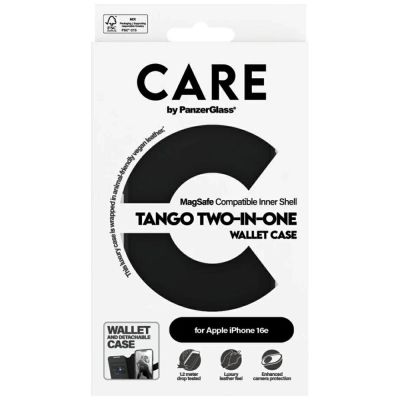 4. CARE by PanzerGlass Feature Tango 2in1 Wallet Case für iPhone 16e - Schwarz