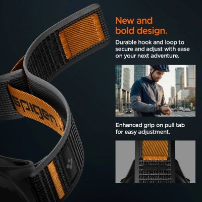 8. Spigen Athlex Airna Garmin Schnellverschluss-Armband 22 mm – Schwarz und Orange