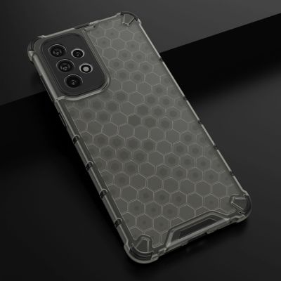 20. Gepanzerte Wabenhülle mit Gelrahmen für Samsung Galaxy A73 schwarz