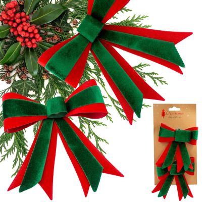 2. Dekorative Schleife 14 cm, 2 Stück