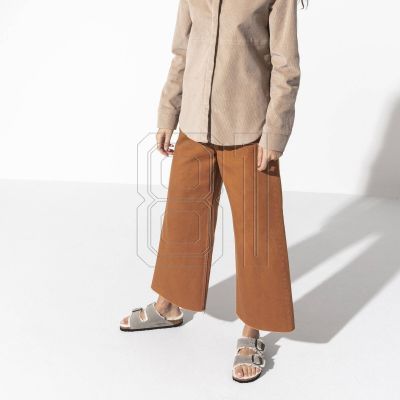 3. Birkenstock Arizona Shearling Stone Coin Wildleder mit Lammwolle Regular Wide Slides für Damen/Herren (1017402)