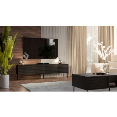 3. 4D CORTINA TV-Schrank 200x40x55 schwarz