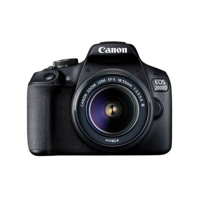 Canon EOS 2000D + EF-S 18-55mm f/3.5-5.6 III DSLR-Kit (24,1 MP CMOS, 6000 x 4000 px, Schwarz)