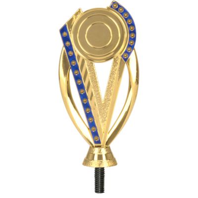 3. Allgemeine Kunststofffigur – gold und blau mit Platz für ein 50-mm- oder 25-mm-Emblem