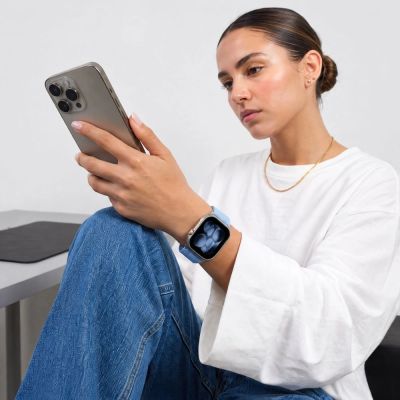 4. Tech-Protect NylonLoop Armband für Apple Watch 44 / 45 / 46 / 49 mm – Hellblau